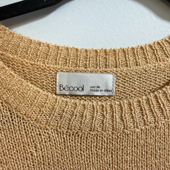 BeCool Cozy Tan Sweater with Pocket - Picture 3 of 4